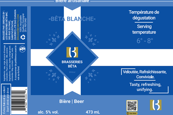 étiquette bière bêta blanche
